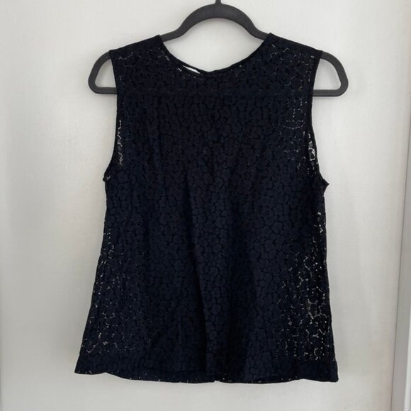 French Designer Equipment Black Lace Shirt - Picture 1 of 3